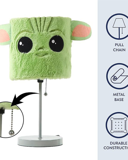 Idea Nuova Star Wars: The Mandalorian The Child Plush Shade Table Lamp, Green - LeafyLoom