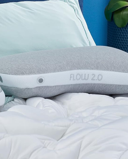 Bedgear Flow Cuddle Curve Pillow - Size 2.0 - Breathable Side Sleeper Pillow - Soft Bed Pillow - Hypoallergenic and Removable Cover - 20" W x 26" L x 5.75" H - LeafyLoom