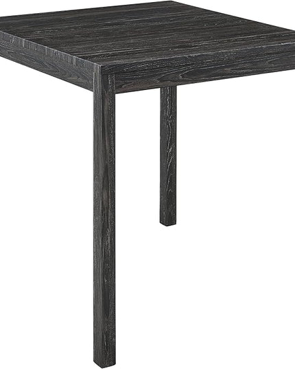 Home Kitchen 5 Piece Dining Set, Breakfast 4 Padded Stools, Industrial Bar Table & Chairs Furniture for Living Room, Apartment, Space-Saving Design, Black+Gray - LeafyLoom