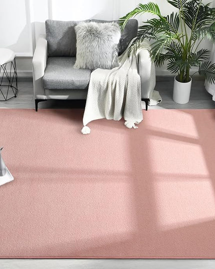 Area Rugs for Bedroom Living Room, 6x9 Pink Super Soft Comfy Thickened Memory-Foam Indoor Carpets, Modern Aesthetic Minimalist Carpet for Boys Girls Adults Apartment Nursery Home Décor - LeafyLoom
