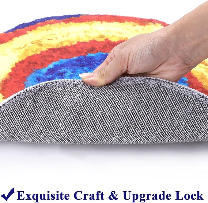 HiiARug Carpet Circles Kids Rug 16" Rainbow Crazy Carpet Circle Seats Pre-School Classroom Accessories 12pcs Round Carpet Seats Group Activity Spots Marker for Classroom Kindergarden Playroom - LeafyLoom