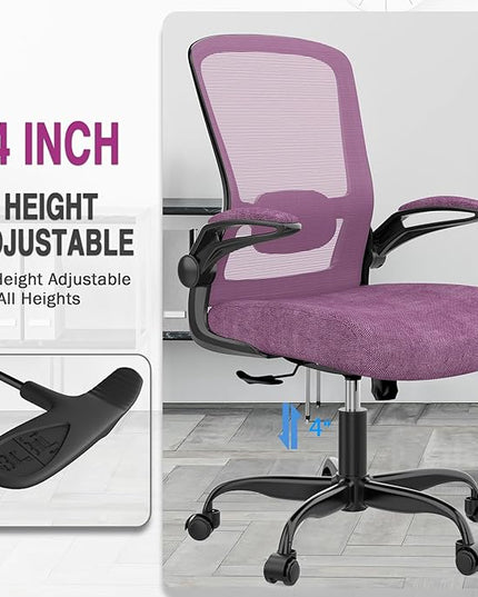 Office Chair, Ergonomic Desk Chair with Adjustable Lumbar Support, High Back Mesh Computer Chair with Flip-up Armrests-BIFMA Passed Task Chairs, Executive Chair for Home Office - LeafyLoom
