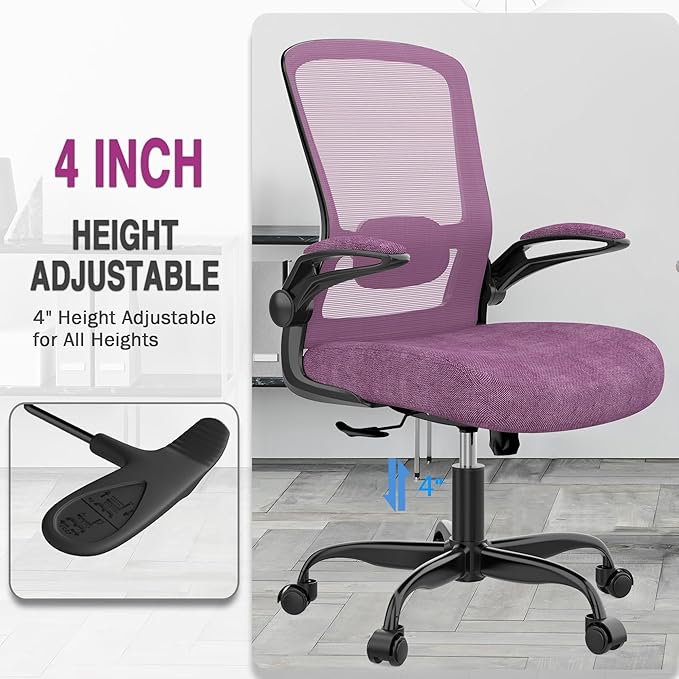Office Chair, Ergonomic Desk Chair with Adjustable Lumbar Support, High Back Mesh Computer Chair with Flip-up Armrests-BIFMA Passed Task Chairs, Executive Chair for Home Office - LeafyLoom