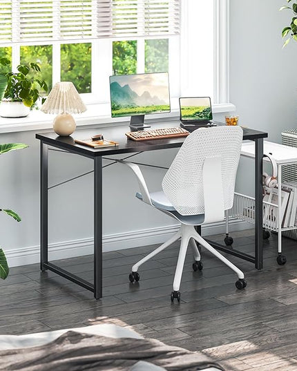 Coleshome 40 Inch Computer Desk, Modern Simple Style Desk for Home Office, Study Student Writing Desk, Black - LeafyLoom
