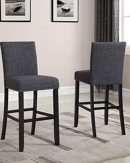 New Classic Furniture Crispin Counter Chair, Granite - LeafyLoom