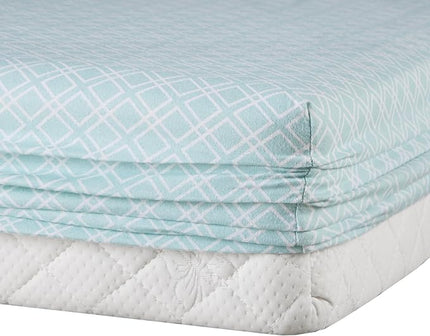 Comfort Spaces Cotton Flannel Breathable Warm Deep Pocket Sheets with Pillow Case Bedding, Cal King, Aqua Geo 4 Piece - LeafyLoom