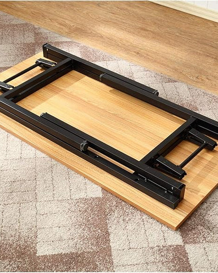SogesGame 31.5 inches Small Desk Computer Desk for Small Space, Small Folding Table Small Writing Desk Compact Desk Foldable Desk, No Install Needed, Teak Black - LeafyLoom
