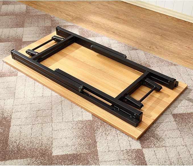 SogesGame 31.5 inches Small Desk Computer Desk for Small Space, Small Folding Table Small Writing Desk Compact Desk Foldable Desk, No Install Needed, Teak Black - LeafyLoom