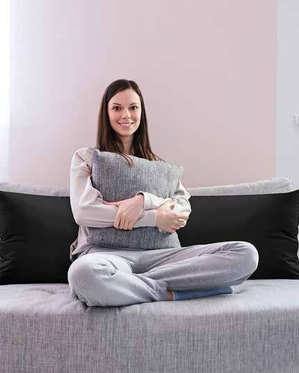 Utopia Bedding Full Body Pillow for Adults (Black, 20 x 54 Inch, Pack of 06) Long Pillow for Sleeping, Large Pillow Insert for Side Sleepers - LeafyLoom