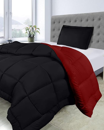 Utopia Bedding Twin Comforter Set Kids with 1 Pillow Sham, Bedding Comforter Sets, Down Alternative Reversible Black/Red Comforter, Soft and Comfortable, Machine Washable - LeafyLoom