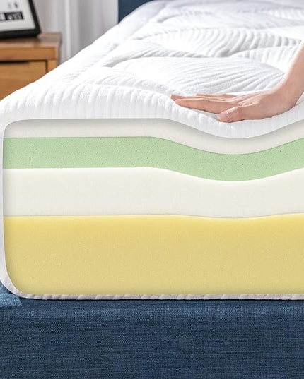 ZINUS 10 Inch Cloud Memory Foam Mattress, Queen, Fiberglass Free, Pressure Relieving, Mattress in A Box, CertiPUR-US Certified, White - LeafyLoom