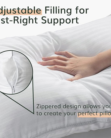 Fern and Willow Pillows for Sleeping - King Size 20"x36", 2 Pack - Premium Down Alternative, Hotel Bed Pillow Set - Luxury, Plush Cooling Gel Pillow, Hypoallergenic - Perfect for Back & Side Sleepers - LeafyLoom