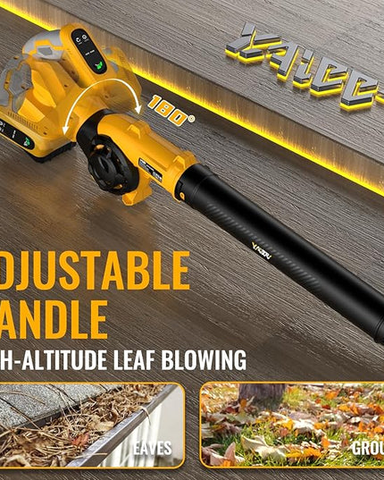 Leaf Blower, Cordless Leaf Blower for De-Walt 20V Battery, 3 Speed Modes Up to 200MPH, 270° Rotatable Electric Leaf Blower with 4 Blowing Nozzles for Lawn Care and Yard(Battery Not Included) - LeafyLoom