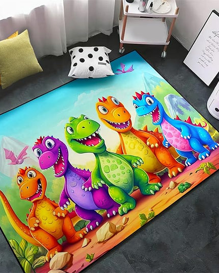 Dinosaur Carpet for Boys Room - Dinosaur Rugs for Boys Bedroom Cartoon Dinosaur Rug Kids Rugs for Bedroom Cute Dinosaur Area Rug for Living Room Bedroom Kids Room,3'×5' - LeafyLoom