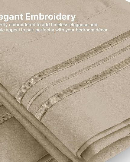Twin Size 3 Piece Sheet Set - Comfy Breathable & Cooling Sheets - Hotel Luxury Bed Sheets for Women & Men - Deep Pockets, Easy-Fit, Extra Soft & Wrinkle Free Sheets - Cream Oeko-Tex Bed Sheet Set - LeafyLoom
