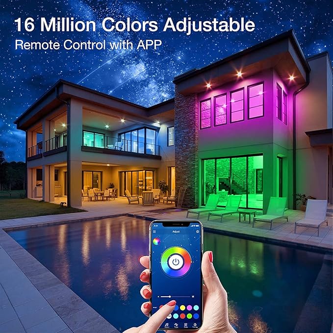 PHOPOLLO Bluetooth Led Strip Lights 50ft 5050 RGB Color Changing LED Lights for Bedroom, Kitchen Decoration, App Control and Music Sync. Phopollo