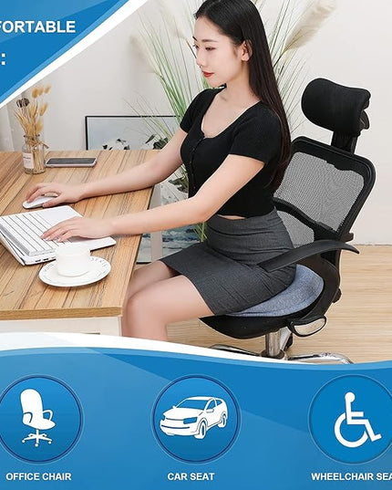 JEMA Donut Pillow, Tailbone Memory Foam Seat Cushion by Ergonomic Innovations for Sores, Coccyx, Sciatica, Pregnancy, Post Natal (Blue) - LeafyLoom