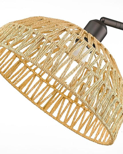 Farmhouse Floor Lamps with Remote Control for Living Room, Dimmable Tall Lamp with 9W LED Bulb,Arch Tall Standing Lamp, Mid Century Arched Reading Lamp for Bedroom,Office (Oil Rubbed Bronze) - LeafyLoom