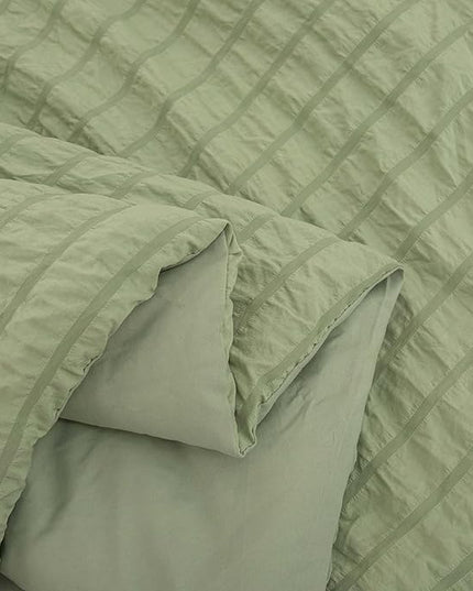 5 Pcs Sage Green Comforter Sets Queen Size for Girls Women Kids, Boho Light Green Bedding Set Queen Size,Soft Lightweight Microfiber Bed Set for All Season - LeafyLoom