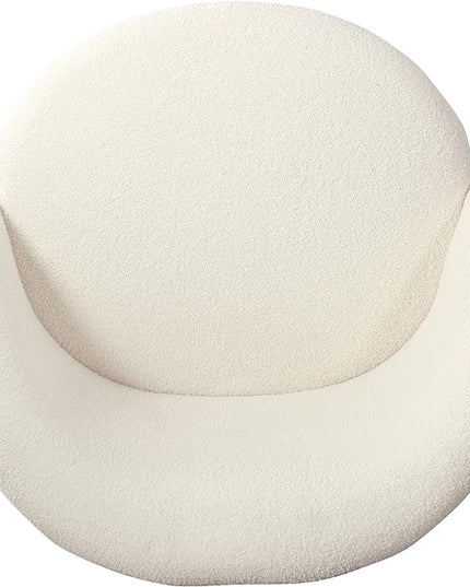Homepop Home Decor Upholstered Modern Accent Chair Accent Chairs for Living Room & Bedroom Decorative Home Furniture, Sherpa Cream - LeafyLoom