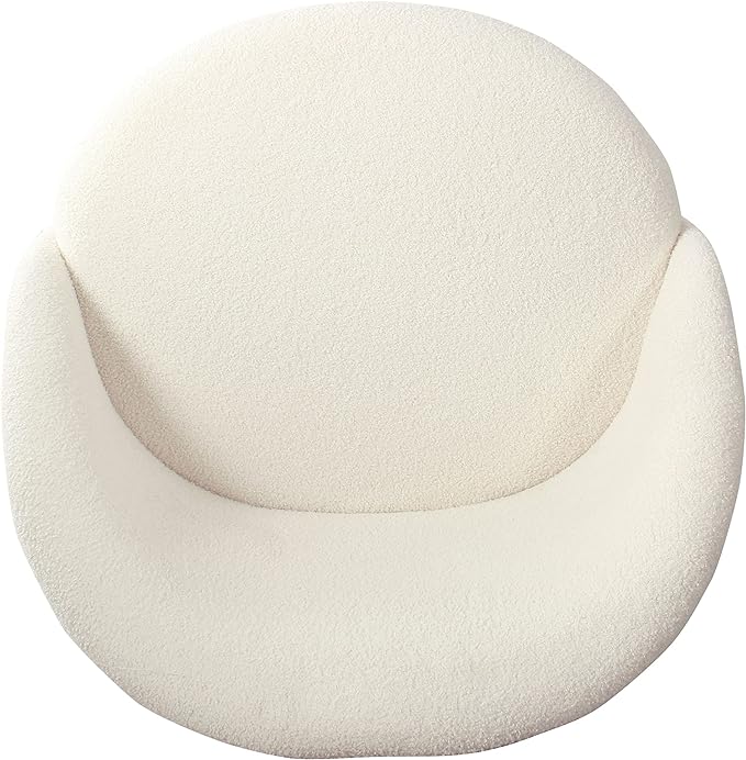 Homepop Home Decor Upholstered Modern Accent Chair Accent Chairs for Living Room & Bedroom Decorative Home Furniture, Sherpa Cream - LeafyLoom