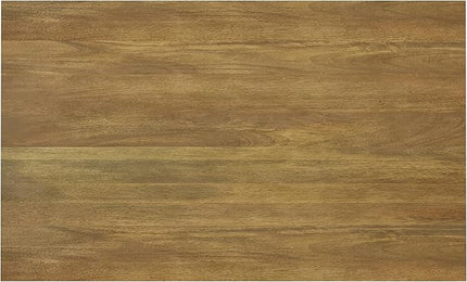SIMPLIHOME Hunter SOLID MANGO WOOD and Metal Rectangle Industrial Table for The Dining Room, 66 inch, Light Brown - LeafyLoom