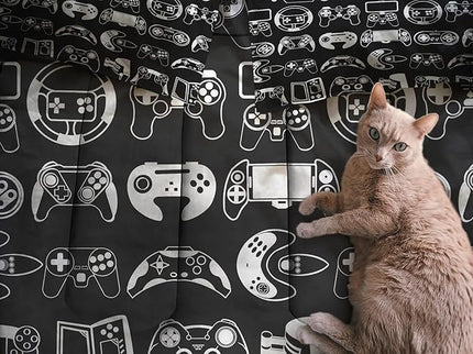 Sunnycitron Gamer Comforter Set for Boys Gaming Bed Comforter Sets Gamer Bedding Sets Boys Gaming Comforter Sets Full Size Bed Set Teen Boy Room Decor,1 Comforter 2 Pillowcases - LeafyLoom