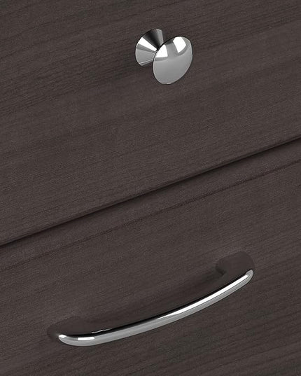 Bush Furniture Cabot Desks for Home Office with Storage and Chrome Hardware | Elegant Computer Table with Drawers, 72W, Heather Gray - LeafyLoom