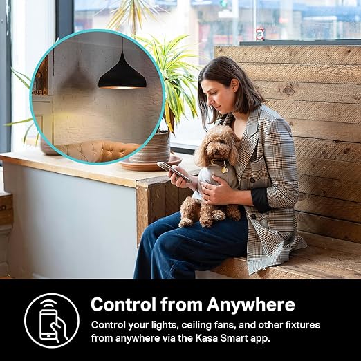 Kasa Smart Dimmer Switch HS220, Single Pole, Needs Neutral Wire, 2.4GHz Wi-Fi Light Switch Works with Alexa and Google Home, UL Certified, No Hub Required, 1 Pack KasaSmartbyTP-Link