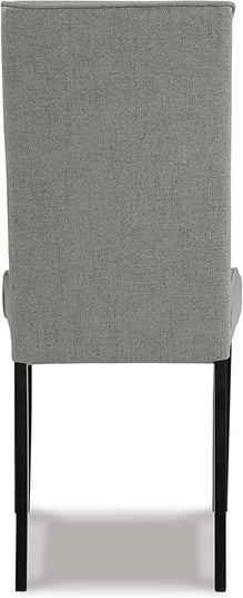 Signature Design by Ashley Kimonte Upholstered 19" Parsons Dining Chair, 2 Count, Dark Gray - LeafyLoom