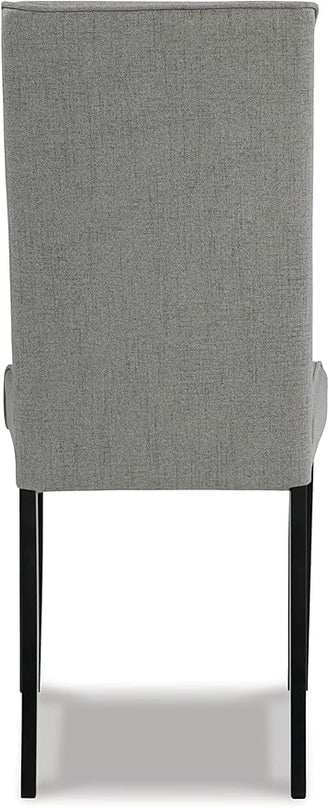 Signature Design by Ashley Kimonte Upholstered 19" Parsons Dining Chair, 2 Count, Dark Gray - LeafyLoom