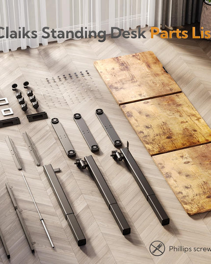 Claiks L Shaped Standing Desk Adjustable Height, Dual Motor Electric Corner Standing Desk, 63x55 inch Sit Stand up Desk with Splice Board, White LeafyLoom