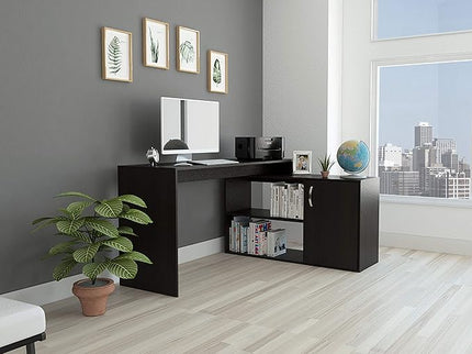 NicBex Kimberly-DW-00041-LWJ Home Office Desks, 45.86"x59.64"x30.11", Black - LeafyLoom