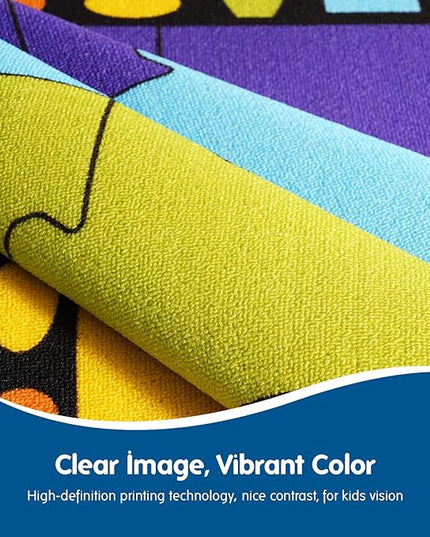 Booooom Jackson Classroom Rug Elementary Classroom Carpet 6'5"x8'5"Preschool Rugs Colorful Puzzle Seating Rug with Non-Slip Backing School Classroom Kid Rug (PzLaB-2620) - LeafyLoom