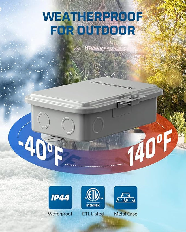 DEWENWILS Pool Pump Timer, Outdoor Smart WiFi Box, Heavy Duty 40A 240VAC 3HP Wireless Controller Timer for Pool, Water Heater, Compatible with Smart Phone, Alexa, Google Assistant, ETL Listed DEWENWILS