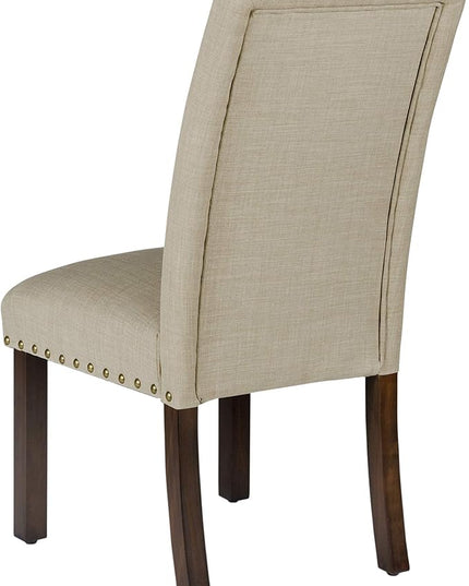 HomePop Classic Parsons Dining Chairs, Tan (Set of 2) - LeafyLoom