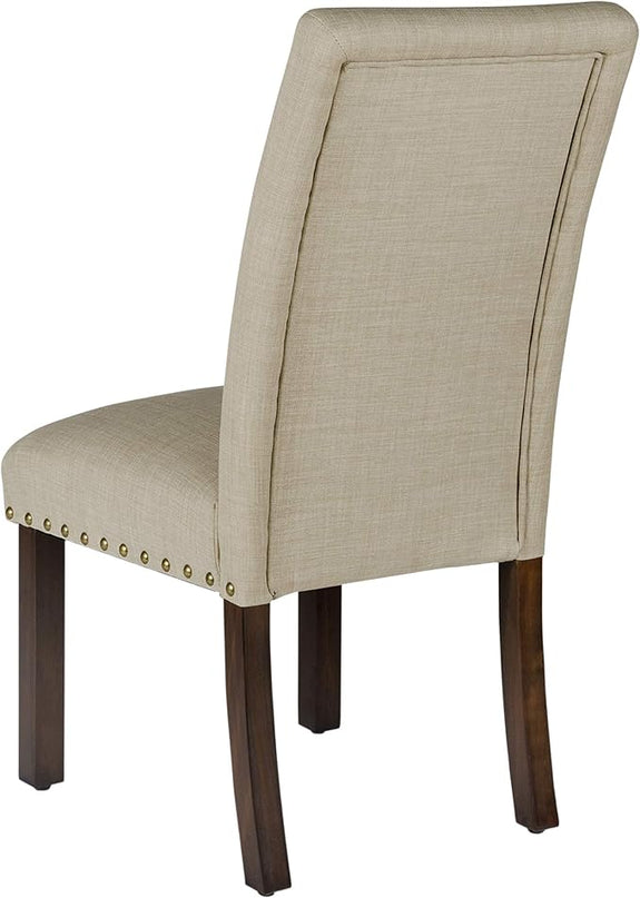 HomePop Classic Parsons Dining Chairs, Tan (Set of 2) - LeafyLoom