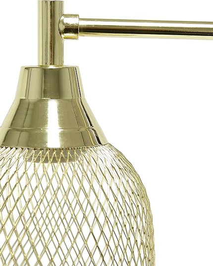 Elegant Designs LD1060-GLD Mesh Wire Table Lamp, Gold - LeafyLoom