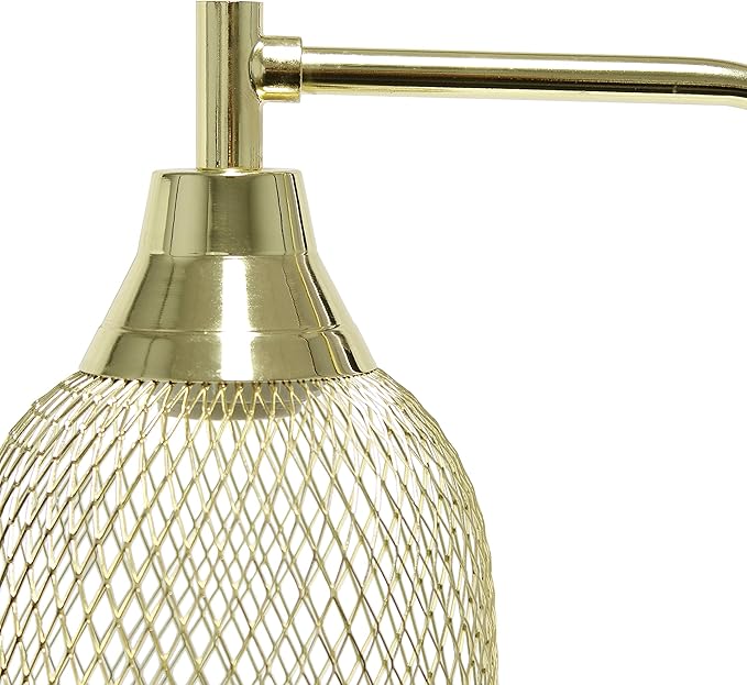 Elegant Designs LD1060-GLD Mesh Wire Table Lamp, Gold - LeafyLoom