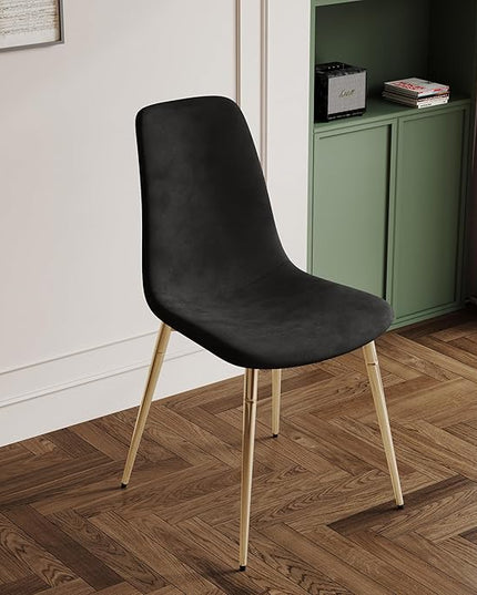 NicBex Haerin-SD-00339-LWJ Dining Chairs, 17.7"x19.7"x34.3", Black and Gold - LeafyLoom