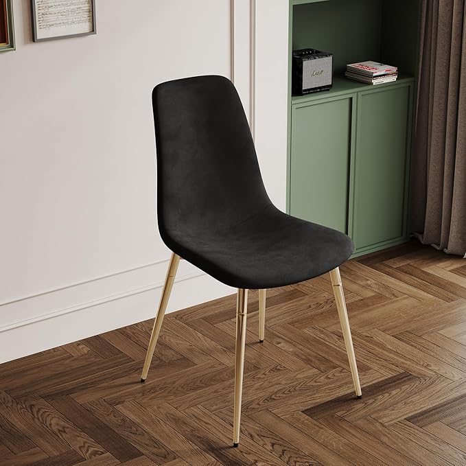 NicBex Haerin-SD-00339-LWJ Dining Chairs, 17.7"x19.7"x34.3", Black and Gold - LeafyLoom