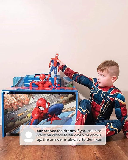 Delta Children Deluxe Toy Box, Spider-Man - LeafyLoom