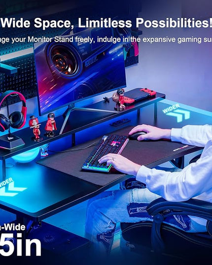 GTRACING GTP210-RGB Gaming desk, 55 inch, RGB - LeafyLoom