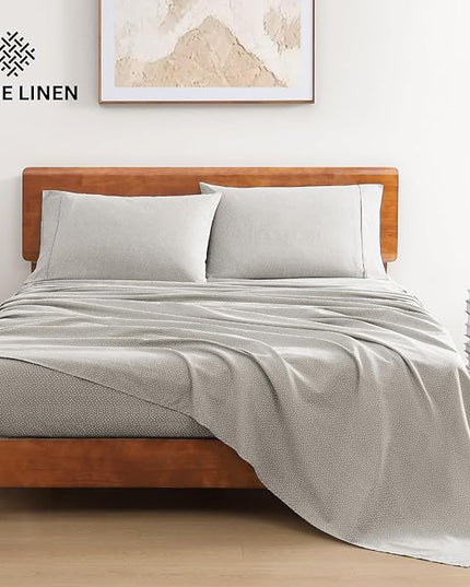 LANE LINEN Twin Size Bed Sheets, 100% Organic Cotton Twin Sheet Set, 3Pc Sheets for Twin Bed, Cooling Twin Bed Sheets Boys, Hotel Style Sheets & Pillowcases Set, Deep Pocket Sheets - Snowdrop - LeafyLoom