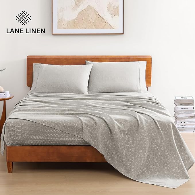 LANE LINEN Twin Size Bed Sheets, 100% Organic Cotton Twin Sheet Set, 3Pc Sheets for Twin Bed, Cooling Twin Bed Sheets Boys, Hotel Style Sheets & Pillowcases Set, Deep Pocket Sheets - Snowdrop - LeafyLoom