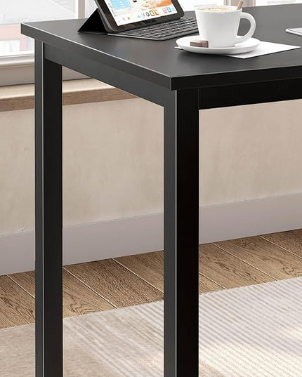 Computer Desk,55.1 inches Office Desk & Workstations for Home Office, Gaming Desk Computer Table,Modern Simple Style Laptop Table, Black - LeafyLoom