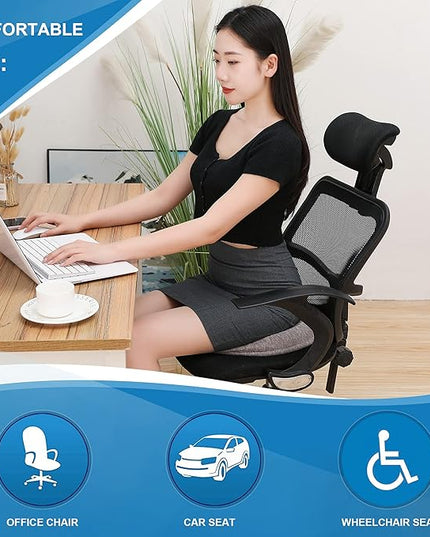 JEMA Donut Pillow, Tailbone Memory Foam Seat Cushion by Ergonomic Innovations for Sores, Coccyx, Sciatica, Pregnancy, Post Natal (Brown) - LeafyLoom