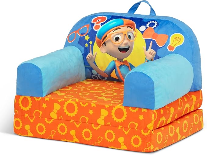 Delta Children Cozee Buddy Flip-Out Kids Chair, Blippi - LeafyLoom