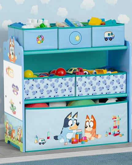 Delta Children - Bluey Design & Store 6 Bin Toy Storage Organizer - Greenguard Gold Certified, Blue - LeafyLoom
