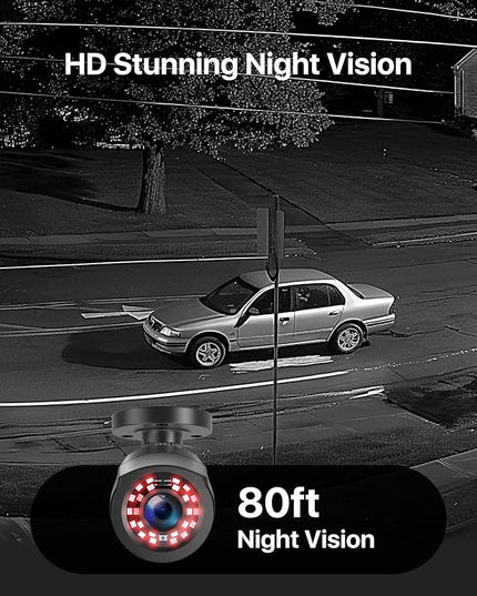ZOSI 16CH 3K Lite Home Security Camera System,AI Human/Vehicle Detection,Night Vision,Remote Access,8pcs 1080p Outdoor Surveillance Cameras,16 Channel 1080P CCTV DVR with 2TB HDD for 24/7 Recording ZOSI